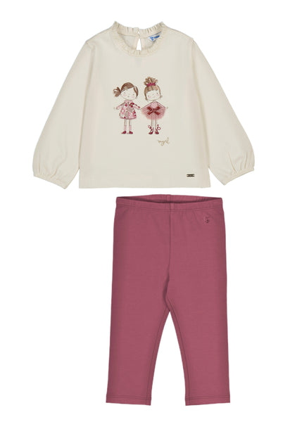 cute couture PRE ORDER - NEW AW25 Mayoral Girls Leggings Set 2075/702 78 dark pink