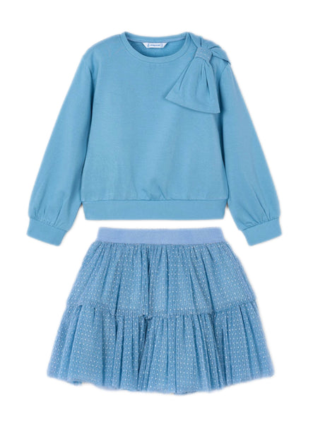 cute couture PRE ORDER - NEW AW25 Mayoral Girls Tulle Skirt Set 4434/4906 Ocean 25/25