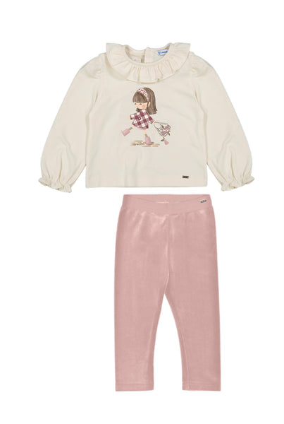 cute couture PRE ORDER - NEW AW25 Mayoral Girls Velvet Leggings Set 2076/727 Pink 22/95