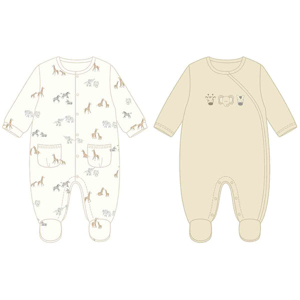 cute couture PRE ORDER - NEW AW25 Mayoral Unisex Twin Pack of Babygrows 2703 Soy 93