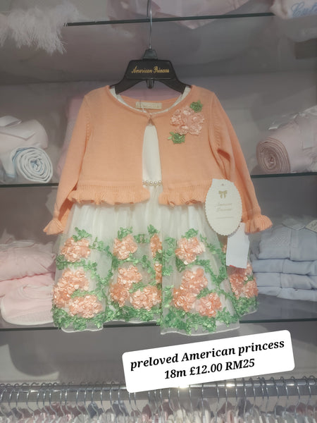 cute couture PRELOVED American Princess Dress set 18m RM25