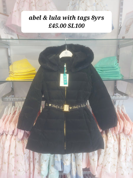 cute couture PRELOVED Preloved Abel & Lula Black Coat with tags 8yrs SL100