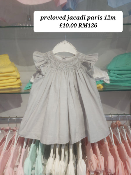 cute couture PRELOVED Preloved Jacardi Paris Smocked Dress 12m RM126
