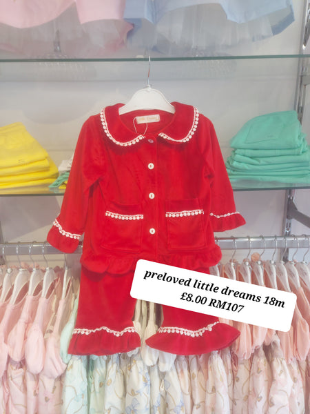 cute couture PRELOVED Preloved Little Dreams red pjs 18m RM107