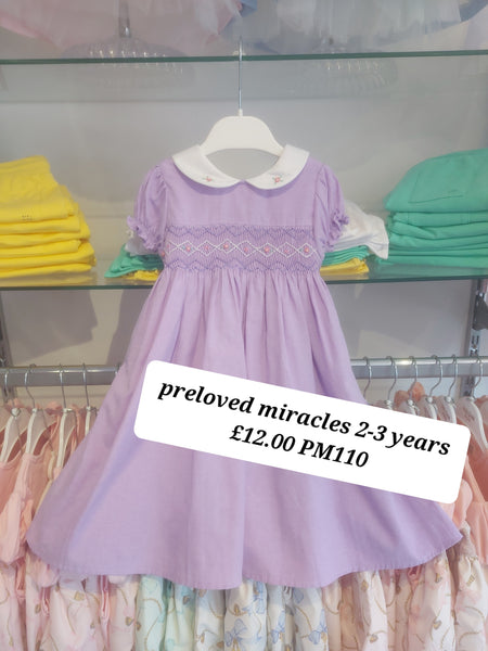 cute couture PRELOVED Preloved Miracles Smocked Dress 2-3 years PM110
