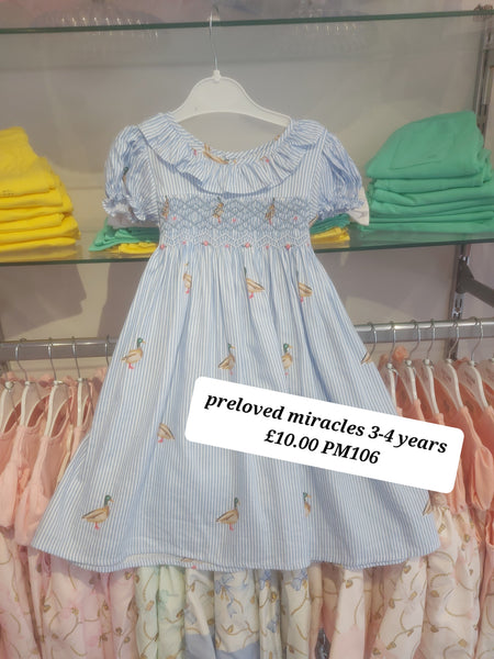 cute couture PRELOVED Preloved Miracles Smocked Dress 3-4 years PM106