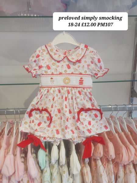 cute couture PRELOVED Preloved Simply Smocking Outfit 18-24 PM107