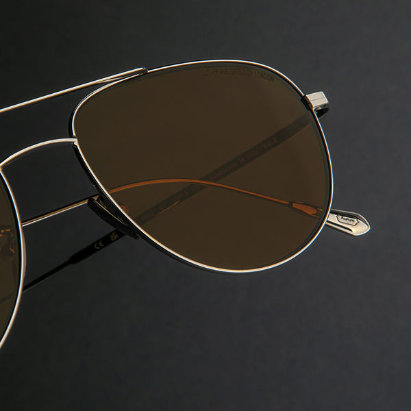 Cutler And Gross 0002 Aviator Sunglasses 18K White Gold Rhodium
