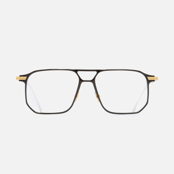 Cutler And Gross 0006 Rectangle Opticals Havana On 24K Yellow Gold