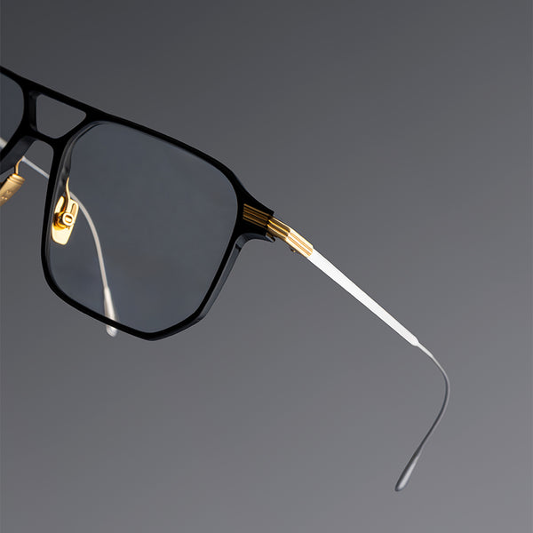 Cutler And Gross 0006 Rectangle Opticals Havana On 24K Yellow Gold