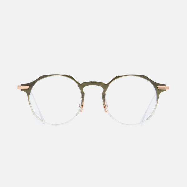 Cutler And Gross 0008 Round Opticals Peach On 18K Rhodium