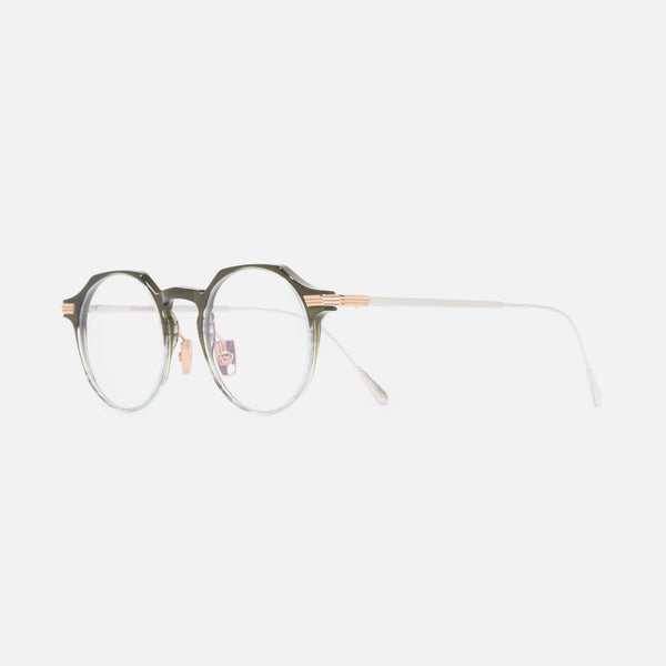 cutler and gross 0008 Round Opticals Peach on 18K Rhodium