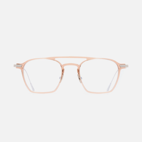 Cutler And Gross 0009 Aviator Opticals Peach On 18K Rhodium