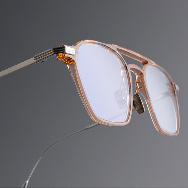 Cutler And Gross 0009 Aviator Opticals Peach On 18K Rhodium