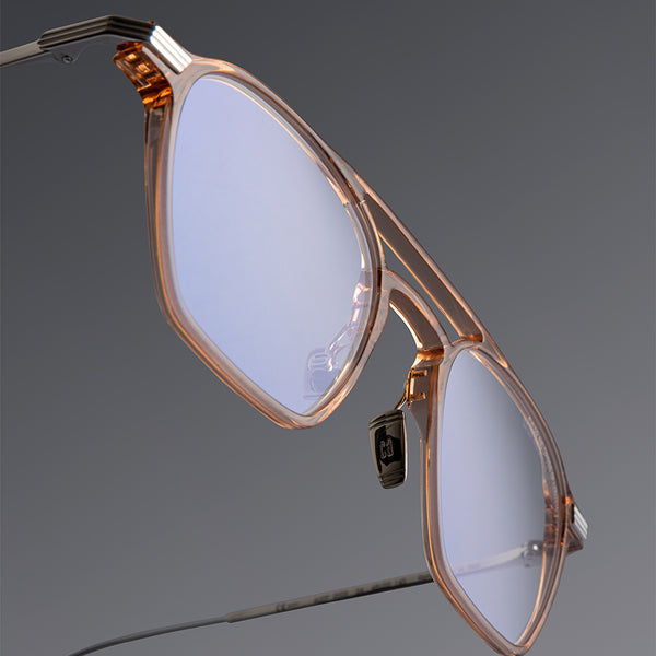 Cutler And Gross 0009 Aviator Opticals Peach On 18K Rhodium