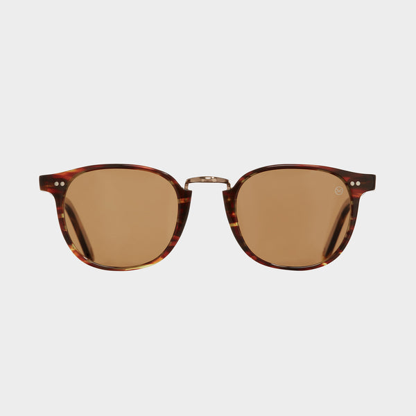 Cutler And Gross 1007 Kingsman Round Sunglasses Brown Amber Tortoise