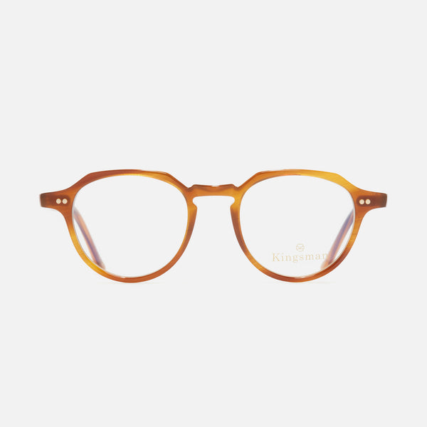 Cutler And Gross 1313 Kingsman Round Opticals Striped Mustard Havana