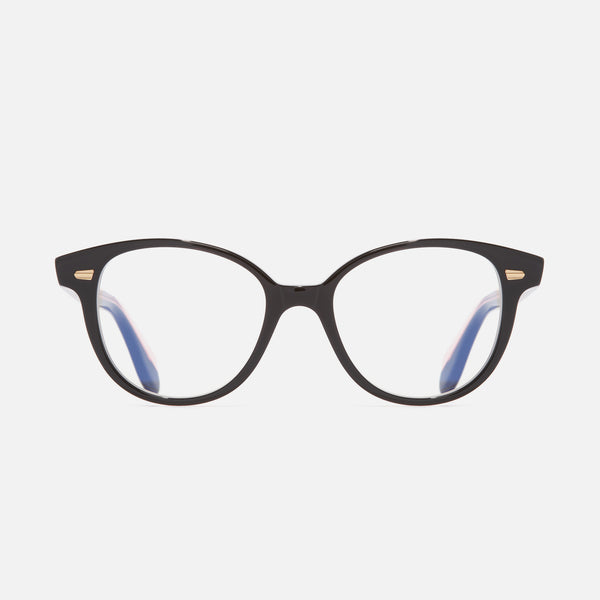 Cutler And Gross 1400 Round Opticals Orange On Black
