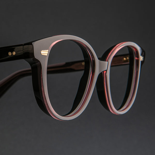 Cutler And Gross 1400 Round Opticals Orange On Black