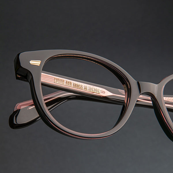 Cutler And Gross 1400 Round Opticals Orange On Black