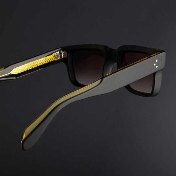 Cutler And Gross 1403 Square Sunglasses Black Matt On Shiny Yellow