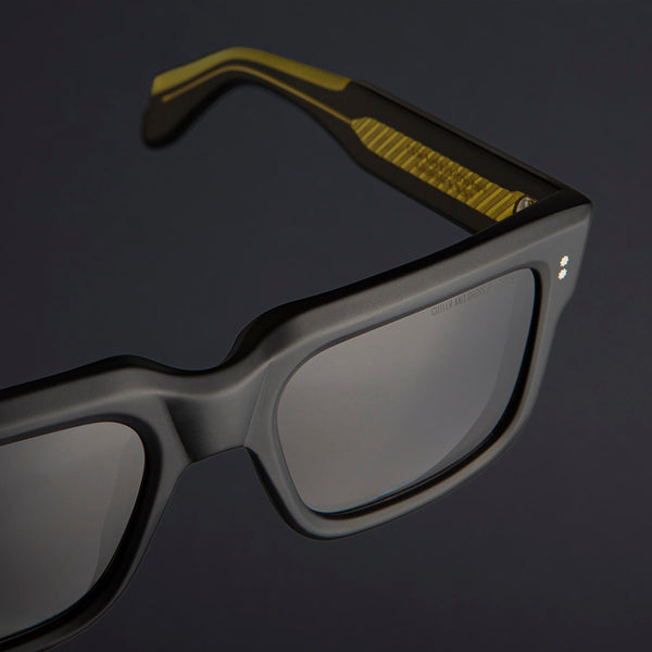 Cutler And Gross 1403 Square Sunglasses Black Matt On Shiny Yellow