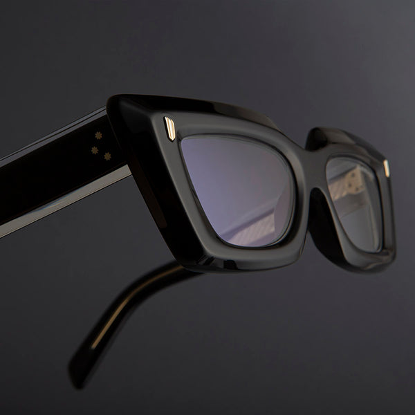 Cutler And Gross 1408 Cat Eye Opticals Black On Crystal