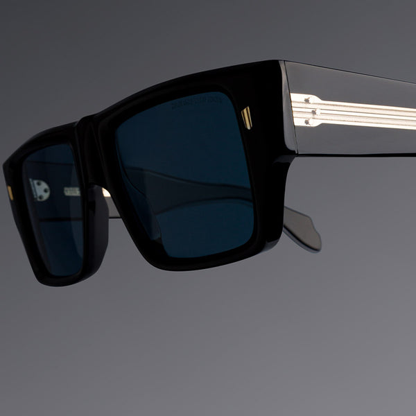 Cutler And Gross 1414 Rectangle Sunglasses Black On Crystal