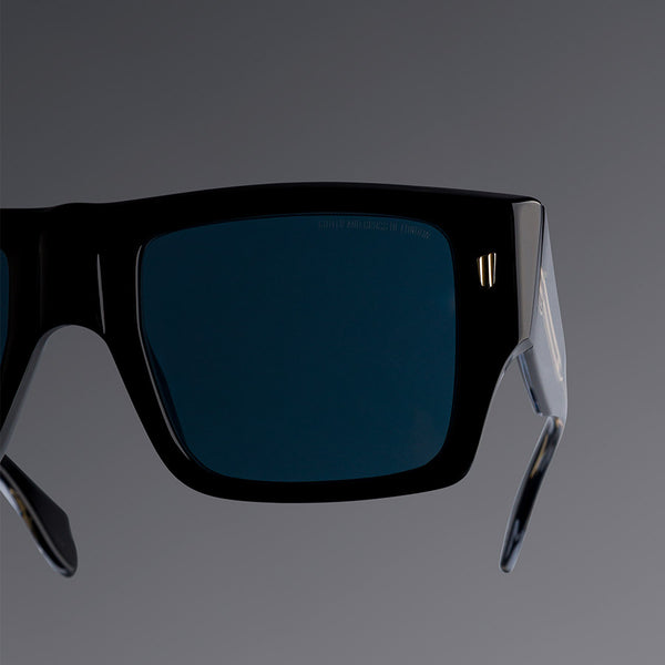 Cutler And Gross 1414 Rectangle Sunglasses Black On Crystal
