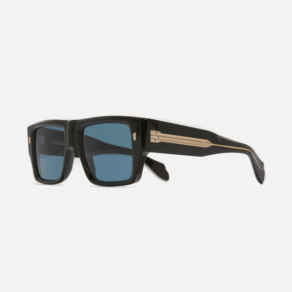 cutler and gross 1414 Rectangle Sunglasses Black on Crystal