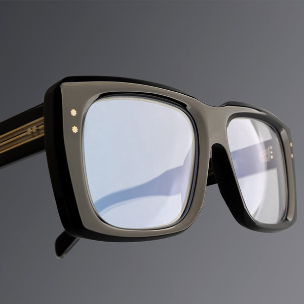 Cutler And Gross 1418 Rectangle Opticals Black And 24K Gold