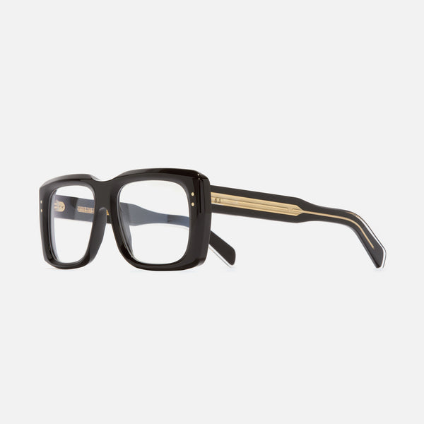 cutler and gross 1418 Rectangle Opticals Black and 24K Gold