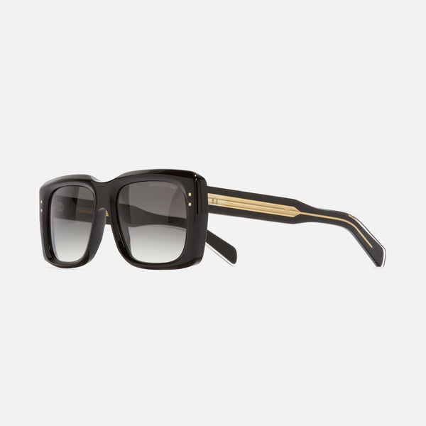 cutler and gross 1418 Rectangle Sunglasses Black and 24K Gold
