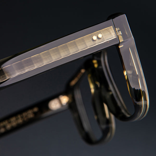 Cutler And Gross 9289 Rectangle Opticals Striped Green Havana