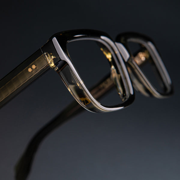 Cutler And Gross 9289 Rectangle Opticals Striped Green Havana