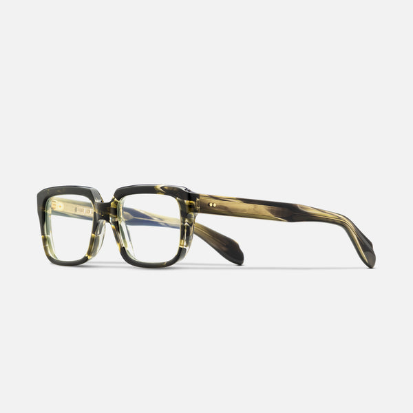 cutler and gross 9289 Rectangle Opticals Striped Green Havana