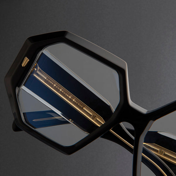 Cutler And Gross 9324 Square Opticals Black On Crystal