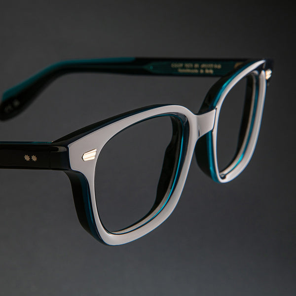 Cutler And Gross 9521 Square Opticals (Large) Teal On Black