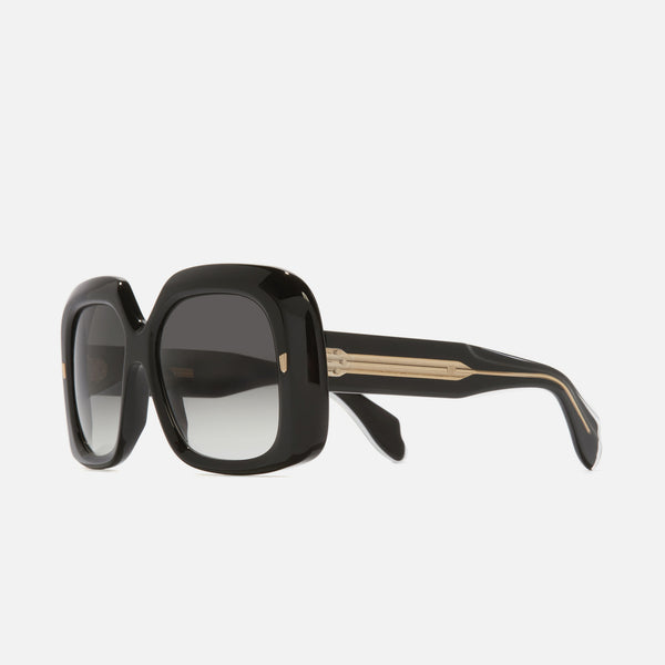 cutler and gross 9891 Rectangle Sunglasses Black on Crystal