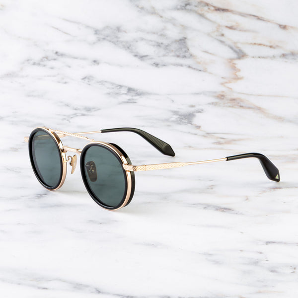 cutler and gross Breitling Chrono 0002 Round Sunglasses Red Gold