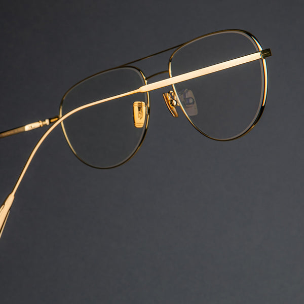 Cutler And Gross 0002 Aviator Opticals 18K Gold