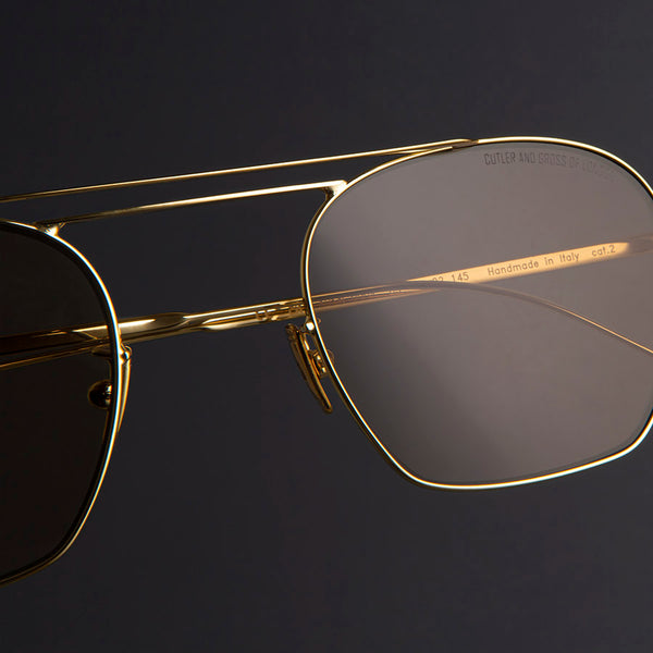 Cutler And Gross 0004 Aviator Sunglasses 18K Gold
