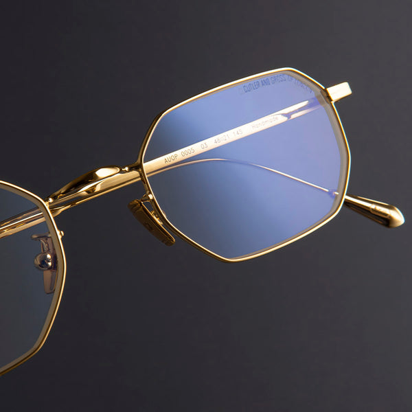 Cutler And Gross 0005 Rectangle Opticals 18K Gold