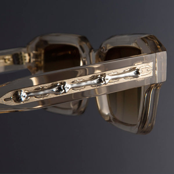 Cutler And Gross The Great Frog Bones Link Rectangle Sunglasses Sand Crystal