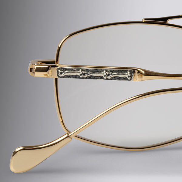 Cutler And Gross The Great Frog Bowie Rectangle Opticals Gold