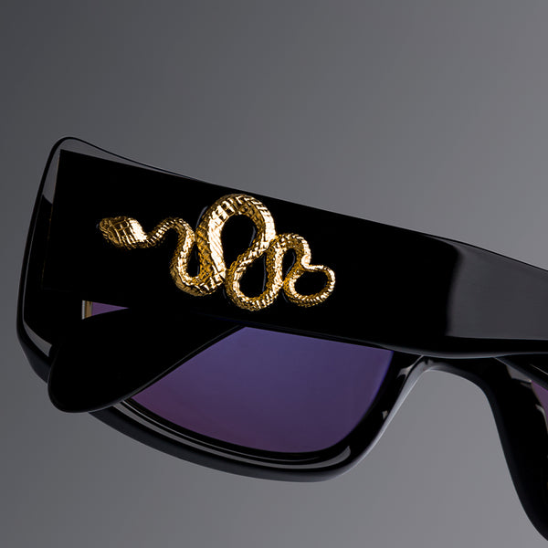 Cutler And Gross The Great Frog Diablo Rectangle Sunglasses Black Gold