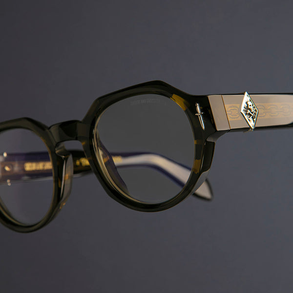 Cutler And Gross The Great Frog Lucky Diamond I Round Opticals Olive