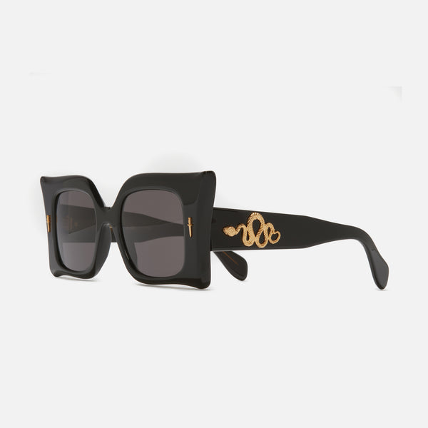 cutler and gross The Great Frog Medusa Square Sunglasses Black Gold