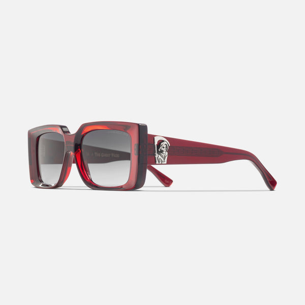 cutler and gross The Great Frog Reaper Square Sunglasses Bordeaux