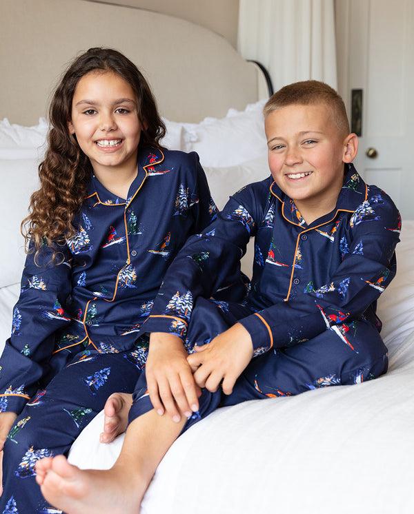 cyberjammies Alpes Kids Unisex Ski Print Pyjama Set